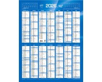 Quo Vadis - Calendrier mural - 2026 - Français - Classic - Bleu - 14 mois de décembre à janvier - 43x55 cm - par 10