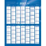Quo Vadis - Calendrier mural - 2027 - Français - Classic - Bleu - 14 mois de décembre à janvier - 40,5x55 cm - par 10
