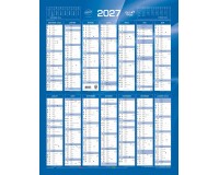 Quo Vadis - Calendrier mural - 2027 - Français - Classic - Bleu - 14 mois de décembre à janvier - 40,5x55 cm - par 10