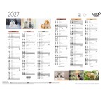 Quo Vadis - Calendrier mural - 2027 - Français - Fantaisie - Animaux - 12 mois de janvier à décembre - 55x40,5 cm - par 10