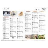 Quo Vadis - Calendrier mural - 2027 - Français - Fantaisie - Animaux - 12 mois de janvier à décembre - 55x40,5 cm - par 10