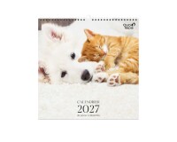 Quo Vadis - Calendrier à feuillets - Spiralé - 2027 - Français - Fantaisie - Animaux - 12 mois de janvier à décembre - 30x30 cm