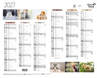 Quo Vadis - Calendrier mural - 2027 - Français - Fantaisie - Animaux - 12 mois de janvier à décembre - 43x33,5 cm - par 10