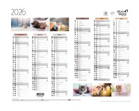 Quo Vadis - Calendrier mural - 2026 - Français - Fantaisie - Multicolore - 12 mois de janv à déc. - 27x21 cm - par 10