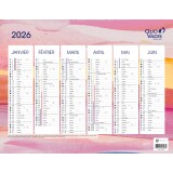 Quo Vadis - Calendrier éphéméride - 2026 - Français - Fantaisie - Multicolore - 12 mois de janv à déc. - 27x21 cm - par 10