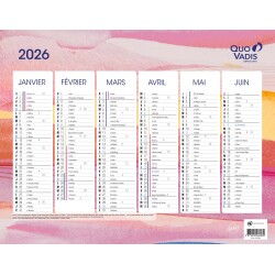 Quo Vadis - Calendrier éphéméride - 2026 - Français - Fantaisie - Multicolore - 12 mois de janv à déc. - 27x21 cm - par 10