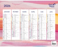 Quo Vadis - Calendrier éphéméride - 2026 - Français - Fantaisie - Multicolore - 12 mois de janv à déc. - 43x33,5 cm - par 10