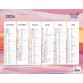 Quo Vadis - Calendrier éphéméride - 2026 - Français - Fantaisie - Multicolore - 12 mois de janv à déc. - 43x33,5 cm - par 10