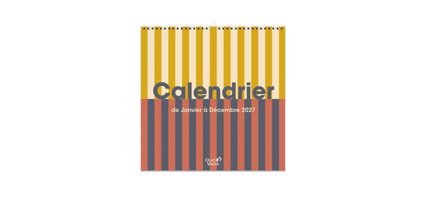 Quo Vadis - Calendrier à feuillets - Spiralé - 2027 - Français - Eterny - Graphic - 12 mois de janvier à décembre - 30x30 cm