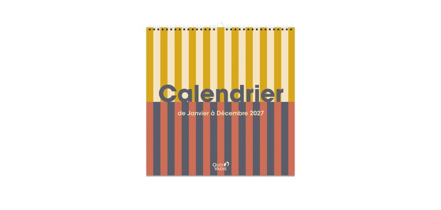 Quo Vadis - Calendrier à feuillets - Spiralé - 2027 - Français - Eterny - Graphic - 12 mois de janvier à décembre - 30x30 cm