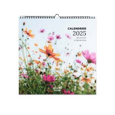 Calendrier Feuilles Quo Vadis - Spiralé - Français - Fantaisie - 12 mois de Janv/Déc - 30x30 cm  par 5 - Fleurs