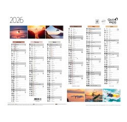 Quo Vadis - Calendrier éphéméride - 2026 - Français - Fantaisie - Multicolore - 12 mois de janv à déc. - 43x33,5 cm - par 10