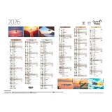 Quo Vadis - Calendrier éphéméride - 2026 - Français - Fantaisie - Multicolore - 12 mois de janv à déc. - 55x40,5 cm - par 10