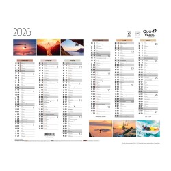 Quo Vadis - Calendrier éphéméride - 2026 - Français - Fantaisie - Multicolore - 12 mois de janv à déc. - 27x21 cm - par 10