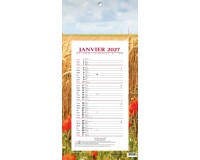 Quo Vadis - Bloc mensuel - 2027 - Français - Fantaisie - Blé - 12 mois de janvier à décembre - 16x33,5 cm