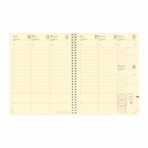 Quo Vadis - Recharge Agenda - Spiralé - 2026 - Manager S Prestige - Semainier Planning - Français - 12 mois et 1/2 de mi-décembre à décembre - 21x27 cm