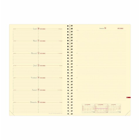 Quo Vadis - Recharge Agenda - Spiralé - 2026 - Note 24 S Prestige - Semainier Notes - Français - 12 mois et 1/2 de mi-décembre à décembre - 16x24 cm