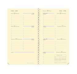 Quo Vadis - Recharge Agenda - Spiralé - 2026 - Planorizon S Prestige - Semainier Horizontal - Français - 12 mois et 1/2 de mi-décembre à décembre - 8,8x17 cm