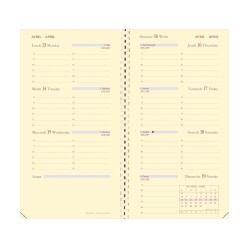 Quo Vadis - Recharge Agenda - Spiralé - 2026 - Planorizon S Prestige - Semainier Horizontal - Français - 12 mois et 1/2 de mi-décembre à décembre - 8,8x17 cm