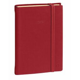 Agenda Journalier Prestige Quo Vadis - Multilingue - Silk - 12 mois de Janv/Déc - 12x17 cm - avec élastique - Bordeaux