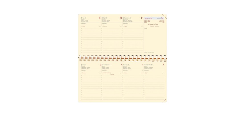 Quo Vadis - Recharge Agenda - Spiralé - 2026 - Planital S Prestige - Semainier Planning - Français - 12 mois et 1/2 de mi-décembre à décembre - 8,8x17 cm