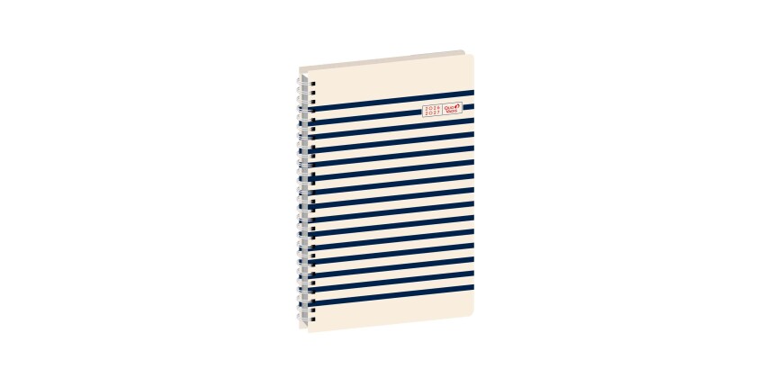 Quo Vadis - Agenda année scolaire - Spiralé - 2026-2027 - Ministre S Septembre - Semainier Planning - Français - Egeo - Marinière - 13 mois de août à août - 16x24 cm