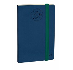 Quo Vadis - Agenda 16 mois - 2026-2027 - Horizontal 24 SD Prestige - Semainier Horizontal - Multilingue - Everest - Bleu denim - 16 mois de septembre à décembre - 16x24 cm