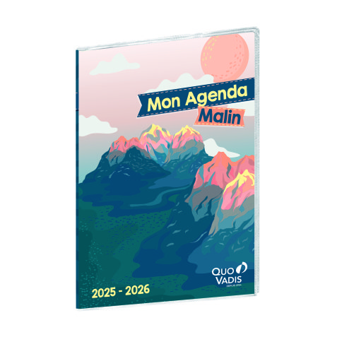 Quo Vadis - Agenda année scolaire - 2025-2026 - Mon Agenda Malin - Français - Multicolore - 21x29,7 cm