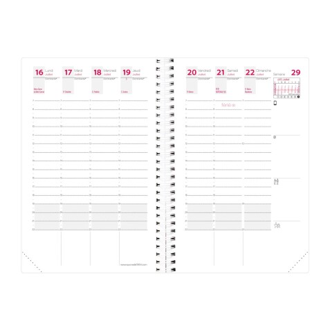 Quo Vadis - Recharge Agenda année scolaire - Spiralé - 2025-2026 - Time & Life Pocket - Semainier Planning - Français - 13 mois de août à août - 10x15 cm