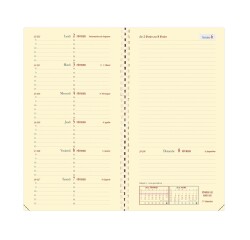 Quo Vadis - Recharge Agenda année scolaire - Spiralé - 2026-2027 - Italsept S Prestige - Semainier Horizontal - Français - 13 mois de août à août - 8,8x17 cm