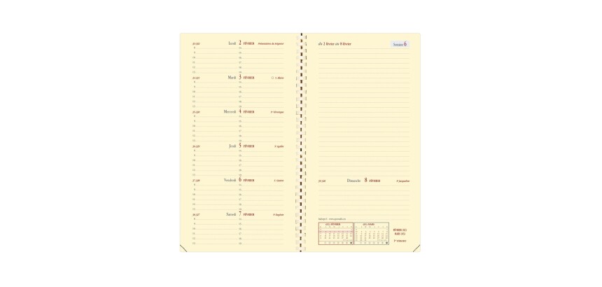 Quo Vadis - Recharge Agenda année scolaire - Spiralé - 2026-2027 - Italsept S Prestige - Semainier Horizontal - Français - 13 mois de août à août - 8,8x17 cm