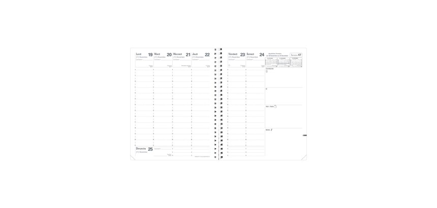 Quo Vadis - Recharge Agenda - Spiralé - 2027 - Président S - Semainier Planning - Français - 14 mois de décembre à janvier - 21x27 cm