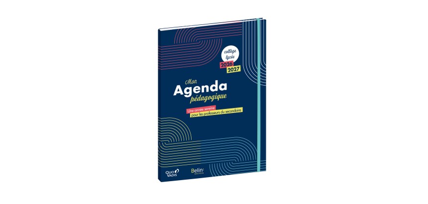 Quo Vadis - Agenda enseignant - 2026-2027 - Mon Agenda Pédagogique - Semainier Horizontal - Français - Couleur - 12 mois de mi-juillet à mi-juillet - 21x29,7 cm