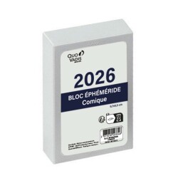 Quo Vadis - Agenda - 2026 - Plaques-Bloc Ephéméride Comique - Journalier - Français - Classic - 12 mois de janv à déc. - 26x18 cm - par 4