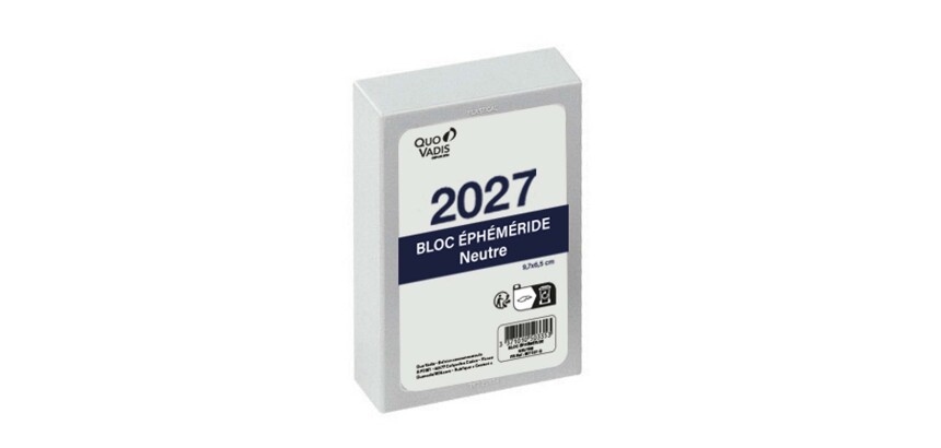 Quo Vadis - Agenda - 2027 - Plaques-Bloc Ephéméride Neutre - Journalier - Français - Classic - 12 mois de janvier à décembre - 26x18 cm  - par 4