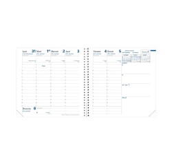 Quo Vadis - Recharge Agenda année scolaire - Spiralé - 2026-2027 - Exécutif S Septembre - Semainier Planning - Français - 13 mois de août à août - 16x16 cm