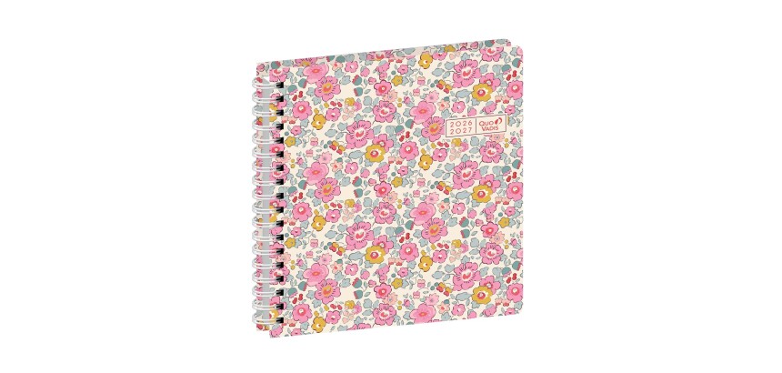 Quo Vadis - Agenda année scolaire - Spiralé - 2026-2027 - Exécutif S Septembre - Semainier Planning - Français - Egeo - liberty - 13 mois de août à août - 16x16 cm