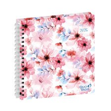 Agenda Semainier Executif Quo Vadis - Spiralé - Français - Daisy - 13 mois de Déc/Déc - 16x16 cm  - Rouge