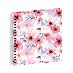 Agenda Semainier Executif Quo Vadis - Spiralé - Français - Daisy - 13 mois de Déc/Déc - 16x16 cm  - Rouge