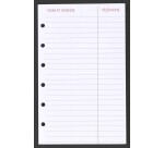 Agenda Moderne - Recharge Organiseur - FEUILLES ADRESSE 0914 - 8,7x13,6 cm - tranche dorée