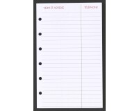 Agenda Moderne - Recharge Organiseur - FEUILLES ADRESSE 0914 - 8,7x13,6 cm - tranche dorée