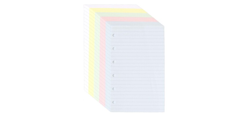 Agenda Moderne - Recharge Organiseur tranche dorée - FEUILLES REGLEES MULTICOL 0813 rech s/f - 8,5x13 cm