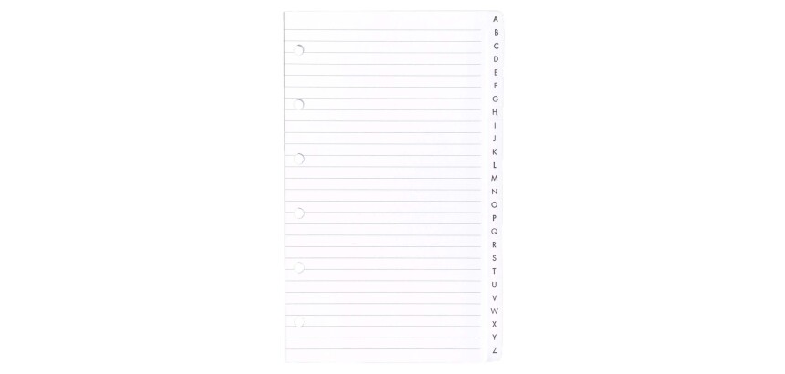 Agenda Moderne - Recharge Répertoire alphabétique tranche dorée - FEUILLES REPERTOIRE A-Z 0813 - 8,5x13 cm