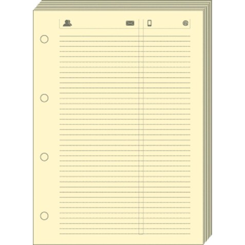 Quo Vadis - Recharge Organiseur - FEUILLES TELEPHONE T14 Ivoire - 8x12,5 cm