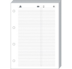 Quo Vadis - Recharge Organiseur - FEUILLES TELEPHONE T17 Blanc - 10x17 cm