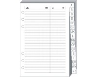 Quo Vadis - Recharge Organiseur - REPERTOIRE TEL T17 Blanc - 10x17 cm