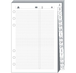 Quo Vadis - Recharge Organiseur - REPERTOIRE TEL T17 Blanc - 10x17 cm