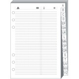 Quo Vadis - Recharge Organiseur - REPERTOIRE TEL T17 Blanc - 10x17 cm
