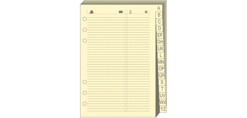 Quo Vadis - Recharge Organiseur - REPERTOIRE TEL T17 ivoire 10x17 cm Papier Clairefontaine ivoire