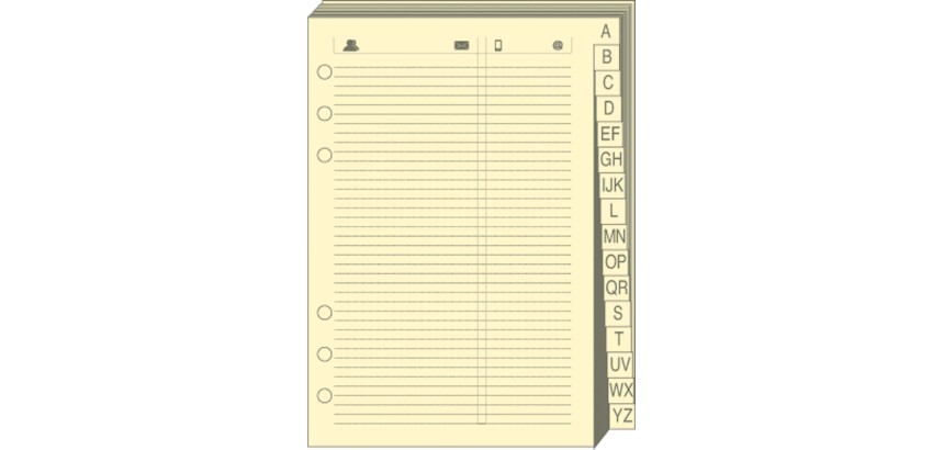 Quo Vadis - Recharge Organiseur - REPERTOIRE TEL T17 ivoire 10x17 cm Papier Clairefontaine ivoire